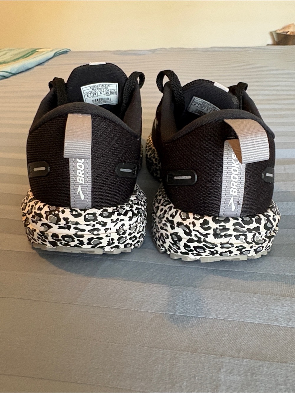 Brooks Women's Black Athletic Running Shoes with Leopard-Print Midsole - Picture 3 of 7